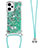 Funda Silicona Carcasa Goma Bling-Bling con Acollador Cordon Lanyard YB3 para Xiaomi Poco F5 5G Verde