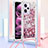 Funda Silicona Carcasa Goma Bling-Bling con Acollador Cordon Lanyard YB3 para Xiaomi Redmi Note 12 Pro 5G Purpura Claro