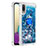 Funda Silicona Carcasa Goma Bling-Bling con Anillo de dedo Soporte S01 para Samsung Galaxy A02 Azul