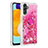 Funda Silicona Carcasa Goma Bling-Bling con Anillo de dedo Soporte S01 para Samsung Galaxy A13 5G Rosa Roja