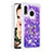 Funda Silicona Carcasa Goma Bling-Bling con Anillo de dedo Soporte S01 para Samsung Galaxy A20e Morado