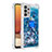 Funda Silicona Carcasa Goma Bling-Bling con Anillo de dedo Soporte S01 para Samsung Galaxy A32 4G Azul