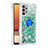 Funda Silicona Carcasa Goma Bling-Bling con Anillo de dedo Soporte S01 para Samsung Galaxy A32 5G Verde