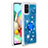 Funda Silicona Carcasa Goma Bling-Bling con Anillo de dedo Soporte S01 para Samsung Galaxy A71 4G A715 Azul