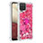 Funda Silicona Carcasa Goma Bling-Bling con Anillo de dedo Soporte S01 para Samsung Galaxy F12 Rosa Roja