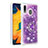 Funda Silicona Carcasa Goma Bling-Bling con Anillo de dedo Soporte S01 para Samsung Galaxy M10S Morado