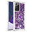 Funda Silicona Carcasa Goma Bling-Bling con Anillo de dedo Soporte S01 para Samsung Galaxy Note 20 Ultra 5G Morado