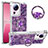 Funda Silicona Carcasa Goma Bling-Bling con Anillo de dedo Soporte S01 para Xiaomi Civi 2 5G Morado