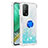 Funda Silicona Carcasa Goma Bling-Bling con Anillo de dedo Soporte S01 para Xiaomi Redmi K30S 5G Azul Cielo