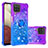 Funda Silicona Carcasa Goma Bling-Bling con Anillo de dedo Soporte S02 para Samsung Galaxy A12 Nacho Morado