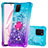 Funda Silicona Carcasa Goma Bling-Bling con Anillo de dedo Soporte S02 para Samsung Galaxy A81 Azul Cielo