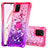 Funda Silicona Carcasa Goma Bling-Bling con Anillo de dedo Soporte S02 para Samsung Galaxy A81 Rosa Roja