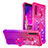 Funda Silicona Carcasa Goma Bling-Bling con Anillo de dedo Soporte S02 para Samsung Galaxy A9 Star Pro Rosa Roja