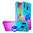 Funda Silicona Carcasa Goma Bling-Bling con Anillo de dedo Soporte S02 para Samsung Galaxy M20 Azul Cielo