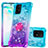 Funda Silicona Carcasa Goma Bling-Bling con Anillo de dedo Soporte S02 para Samsung Galaxy M80S Azul Cielo