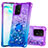 Funda Silicona Carcasa Goma Bling-Bling con Anillo de dedo Soporte S02 para Samsung Galaxy M80S Morado