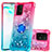 Funda Silicona Carcasa Goma Bling-Bling con Anillo de dedo Soporte S02 para Samsung Galaxy M80S Rosa