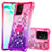 Funda Silicona Carcasa Goma Bling-Bling con Anillo de dedo Soporte S02 para Samsung Galaxy M80S Rosa Roja