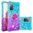 Funda Silicona Carcasa Goma Bling-Bling con Anillo de dedo Soporte S02 para Samsung Galaxy S20 FE 4G Azul Cielo