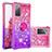 Funda Silicona Carcasa Goma Bling-Bling con Anillo de dedo Soporte S02 para Samsung Galaxy S20 FE 4G Rosa Roja