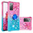 Funda Silicona Carcasa Goma Bling-Bling con Anillo de dedo Soporte S02 para Samsung Galaxy S20 Lite 5G Rosa