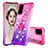 Funda Silicona Carcasa Goma Bling-Bling con Anillo de dedo Soporte S02 para Samsung Galaxy S20 Rosa Roja