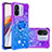 Funda Silicona Carcasa Goma Bling-Bling con Anillo de dedo Soporte S02 para Xiaomi Poco C55 Morado