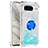 Funda Silicona Carcasa Goma Bling-Bling con Anillo de dedo Soporte S03 para Google Pixel 8 5G Azul Cielo