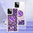 Funda Silicona Carcasa Goma Bling-Bling con Anillo de dedo Soporte YB1 para Motorola Moto G Power 5G (2023) Morado