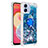 Funda Silicona Carcasa Goma Bling-Bling con Anillo de dedo Soporte YB1 para Samsung Galaxy M04 Azul