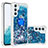 Funda Silicona Carcasa Goma Bling-Bling con Anillo de dedo Soporte YB1 para Samsung Galaxy Quantum4 5G Azul