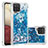 Funda Silicona Carcasa Goma Bling-Bling S01 para Samsung Galaxy A12 Azul