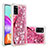 Funda Silicona Carcasa Goma Bling-Bling S01 para Samsung Galaxy A41 Rosa Roja