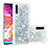 Funda Silicona Carcasa Goma Bling-Bling S01 para Samsung Galaxy A70 Plata