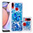 Funda Silicona Carcasa Goma Bling-Bling S01 para Samsung Galaxy M01s Azul