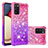 Funda Silicona Carcasa Goma Bling-Bling S02 para Samsung Galaxy A03s Rosa Roja