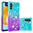 Funda Silicona Carcasa Goma Bling-Bling S02 para Samsung Galaxy A04s Azul Cielo