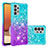 Funda Silicona Carcasa Goma Bling-Bling S02 para Samsung Galaxy A32 4G Azul Cielo