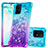 Funda Silicona Carcasa Goma Bling-Bling S02 para Samsung Galaxy A91 Azul Cielo