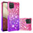 Funda Silicona Carcasa Goma Bling-Bling S02 para Samsung Galaxy F12 Rosa Roja