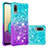 Funda Silicona Carcasa Goma Bling-Bling S02 para Samsung Galaxy M02 Azul Cielo