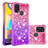 Funda Silicona Carcasa Goma Bling-Bling S02 para Samsung Galaxy M31 Prime Edition Rosa Roja