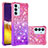 Funda Silicona Carcasa Goma Bling-Bling S02 para Samsung Galaxy M34 5G Rosa Roja