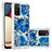 Funda Silicona Carcasa Goma Bling-Bling S03 para Samsung Galaxy A03s Azul