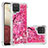 Funda Silicona Carcasa Goma Bling-Bling S03 para Samsung Galaxy A12 5G Rosa Roja
