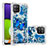 Funda Silicona Carcasa Goma Bling-Bling S03 para Samsung Galaxy A22 4G Azul