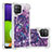 Funda Silicona Carcasa Goma Bling-Bling S03 para Samsung Galaxy A22 4G Morado