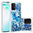 Funda Silicona Carcasa Goma Bling-Bling S03 para Samsung Galaxy A91 Azul