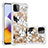 Funda Silicona Carcasa Goma Bling-Bling S03 para Samsung Galaxy F42 5G Oro