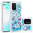 Funda Silicona Carcasa Goma Bling-Bling S03 para Samsung Galaxy M80S Azul Cielo